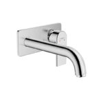 Vernis Shape 2-hole concealed basin mixer, wall mounted, chrome finish. Ideal for custom bathroom vanities and standalone basins.