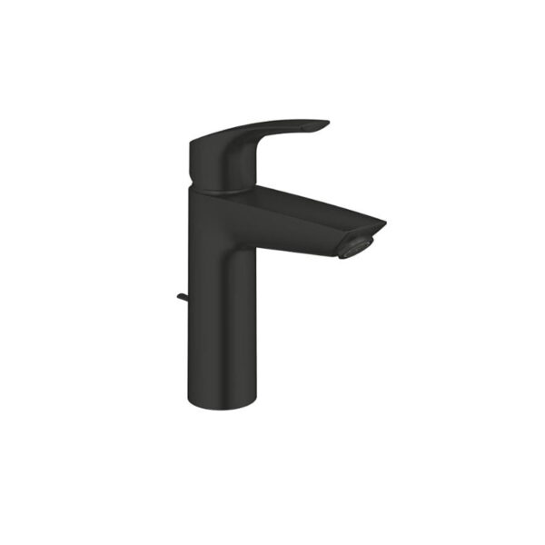 Eurosmart M-size basin mixer, pop-up in matte black. Ideal for custom bathroom vanities and standalone basins. Design your bathroom with our 3D builder.