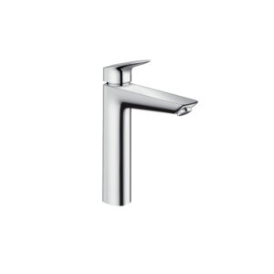 HG Logis 190 basin mixer, no waste. Chrome finish. Ideal for custom bathroom vanities, standalone basins. Use our 3D bathroom builder.