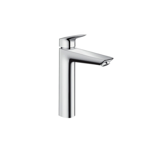 HG Logis 190 basin mixer, no waste. Chrome finish. Ideal for custom bathroom vanities, standalone basins. Use our 3D bathroom builder.