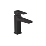 HG Metropol basin mi.110 matt black. Modern bathroom faucet for custom bathroom vanities. Standalone basin tap, 3D bathroom builder.