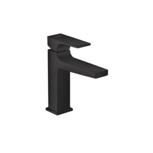 HG Metropol basin mi.110 matt black. Modern bathroom faucet for custom bathroom vanities. Standalone basin tap, 3D bathroom builder.