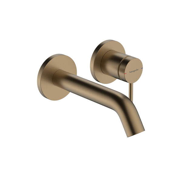 HG Tecturis S 2h bas.mix conc.165mm BBR faucet. Wall-mounted basin mixer for custom bathroom vanities. 3D bathroom builder.