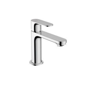 Rebris S basin mixer 110 CoolStart in chrome finish. Ideal for custom bathroom vanities and standalone basins. 3D bathroom builder.