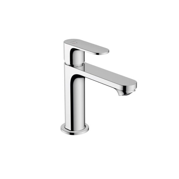 Rebris S basin mixer 110 CoolStart in chrome finish. Ideal for custom bathroom vanities and standalone basins. 3D bathroom builder.