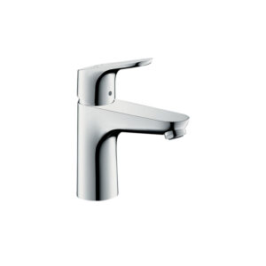 Chrome single-lever basin mixer 100 with waste set. Ideal for custom bathroom vanities, standalone basins. Design your 3D bathroom online.