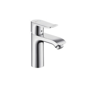 Chrome single lever basin mixer 110 with pop-up waste set for custom bathroom vanities. Design your standalone basin with our 3D builder.