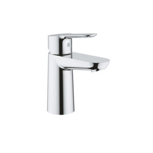 StartEdge OHM basin smooth body. Chrome faucet for custom bathroom vanities. Standalone basin tap with 3D bathroom builder options.