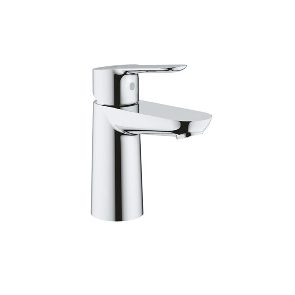 StartEdge OHM basin smooth body. Chrome faucet for custom bathroom vanities. Standalone basin tap with 3D bathroom builder options.