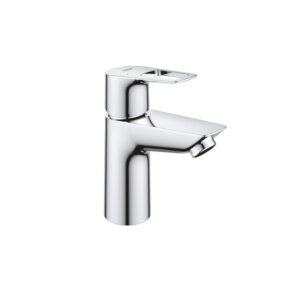 Chrome BauLoop S size basin mixer with push-open for custom bathroom vanities. Design your standalone basins with our 3D configurator.