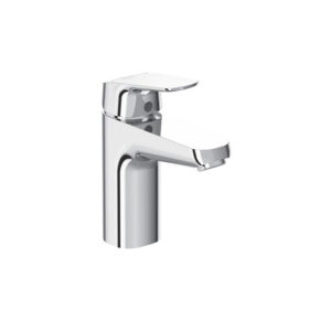 Chrome Ceraflex basin mixer for custom bathroom vanities. Design your standalone basin with our 3D bathroom builder. Solid Surface options.