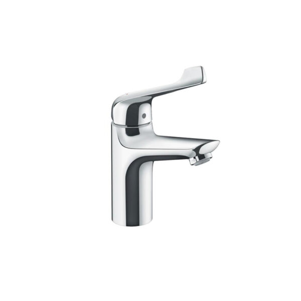 Chrome Novus Care 100 basin mixer with pop-up waste. Customize bathroom vanities with our 3D builder. Solid surface & standalone basins.
