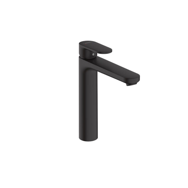 Vernis Blend 190 matt black basin mixer. Bathroom design with 3D configurator for custom bathroom vanities and standalone basins.
