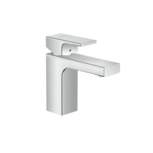 Vernis Shape 100 chrome basin mixer for custom bathroom vanities. Design your standalone basins with our 3D bathroom builder. Solid Surface.