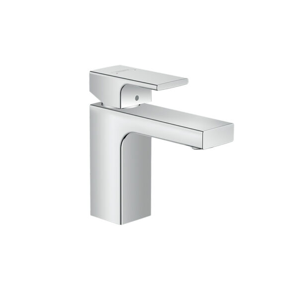 Vernis Shape 100 chrome basin mixer for custom bathroom vanities. Design your standalone basins with our 3D bathroom builder. Solid Surface.