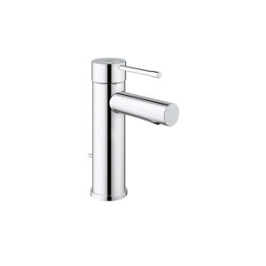 Chrome single lever basin mixer S-size for custom bathroom vanities. Use our 3D bathroom builder to design your solid surface basin.