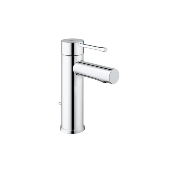 Chrome single lever basin mixer S-size for custom bathroom vanities. Use our 3D bathroom builder to design your solid surface basin.