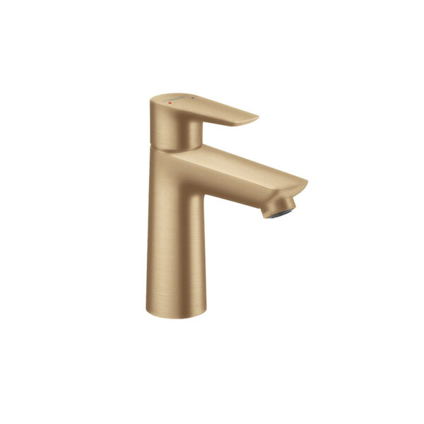 Brushed bronze single lever basin mixer. Customize bathroom vanities with our 3D builder, including standalone basins and solid surface options.