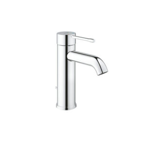 Essence S washbasin mixer with pop-up in chrome. Ideal for standalone basins and custom bathroom vanities. 3D bathroom builder available.