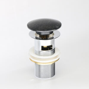 Klik-klak drain with cap for basin, no overflow. Bathroom sink drain for custom bathroom vanities. 3D bathroom builder component.