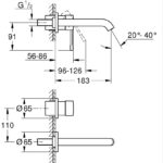 Grohe Essence 29192KF1 phantom black - dimensional drawing
