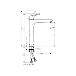 Hansgrohe Focus 31532000 Chrome Single lever basin mixer 230 without waste set schema