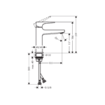 Hansgrohe Metropol 32507000 Chrome Single lever basin mixer 110 with lever handle and push-open waste set