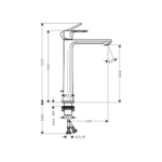Hansgrohe Rebris S 72580000 Chrome Single lever basin mixer 240 CoolStart for wash bowls with pop-up waste set