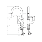 Hansgrohe Vernis Shape 71564000 Chrome Single lever basin mixer with swivel spout and pop-up waste set