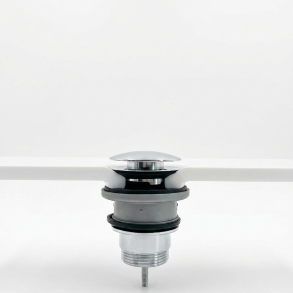 Klik-Klak drain, chrome cap, with overflow