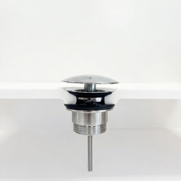 Non-closeable drain, chrome cap, without overflow
