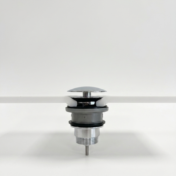 Non-closeable drain, chrome cap